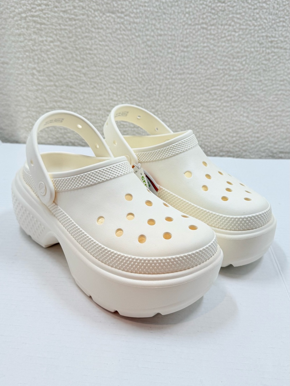 New CROCS STOMP CLOG 209347-0WV CHALK white women's 10